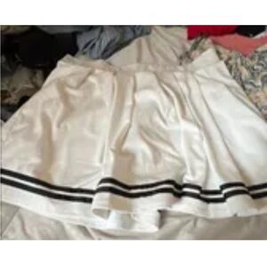 White Skirt with Black Stripes